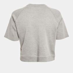 Louis Vuitton Grey Monogram Sequin Wool Blend T-Shirt S