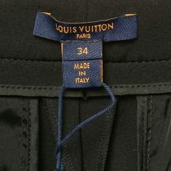 Louis Vuitton Black Monogram Trim Jersey Cargo Trousers S