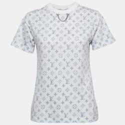 Pre Owned Louis Vuitton White Monogram Jersey T-Shirt XS