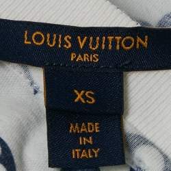 Pre Owned Louis Vuitton White Monogram Jersey T-Shirt XS