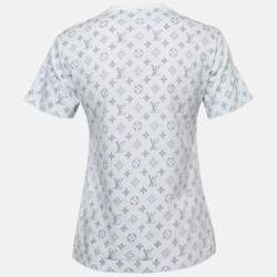 Pre Owned Louis Vuitton White Monogram Jersey T-Shirt XS