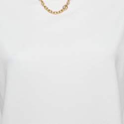 Pre Owned Louis Vuitton White Jersey Crew Neck T-Shirt S