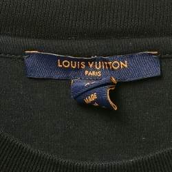 Pre Owned Louis Vuitton Black Printed Jersey Crew Neck T-Shirt XS