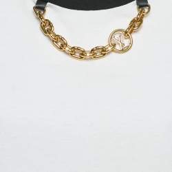 Pre Owned تي شيرت لوي فيتون أبيض بتفاصيل سلسلة مقاس صغير جداً - إكس سمول