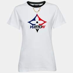 Pre Owned Louis Vuitton White Monogram Jersey Crew Neck T-Shirt S