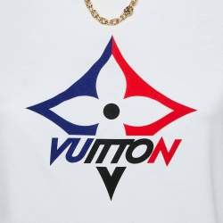 Pre Owned Louis Vuitton White Monogram Jersey Crew Neck T-Shirt S