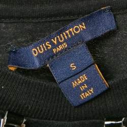Pre Owned Louis Vuitton Black Logo Print Cotton T-Shirt S