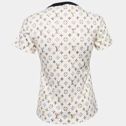 Pre Owned Louis Vuitton Cream Monogram Jersey Crew Neck T-Shirt XS
