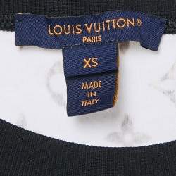 Pre Owned Louis Vuitton Cream Monogram Jersey Crew Neck T-Shirt XS