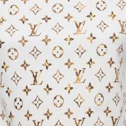 Pre Owned Louis Vuitton Cream Monogram Jersey Crew Neck T-Shirt XS