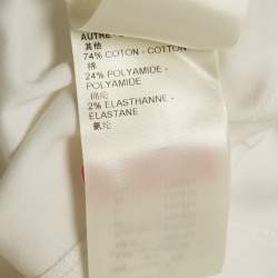 Pre Owned Louis Vuitton White LV Print Jersey Tie-Up Crop Top S