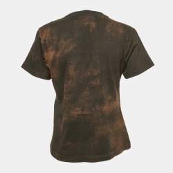 Pre Owned Louis Vuitton Brown VL Print Jersey Crew Neck T-Shirt S