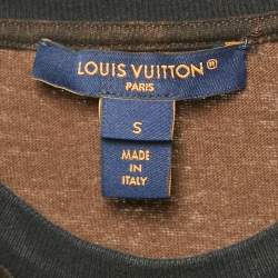 Pre Owned Louis Vuitton Brown VL Print Jersey Crew Neck T-Shirt S