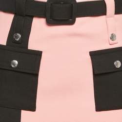 Louis Vuitton Pink Wool Belted Mini Skirt S