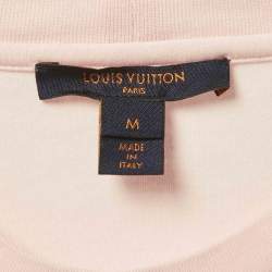 Louis Vuitton Pink World Tour Stamp Print Cotton Crew Neck T-Shirt M