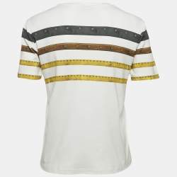 Louis Vuitton Cream Printed Cotton Crew Neck T-Shirt XS