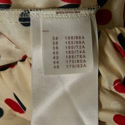 Louis Vuitton Cream Printed Satin Pants S