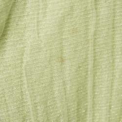 Louis Vuitton Green Lurex Knit Long Sleeve Pullover XS