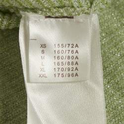 Louis Vuitton Green Lurex Knit Long Sleeve Pullover XS