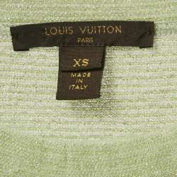 Louis Vuitton Green Lurex Knit Long Sleeve Pullover XS