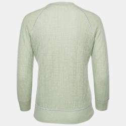 Louis Vuitton Green Lurex Knit Long Sleeve Pullover XS