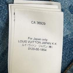 Pre Owned Louis Vuitton Blue Monogram Denim Round Neck Jacket S
