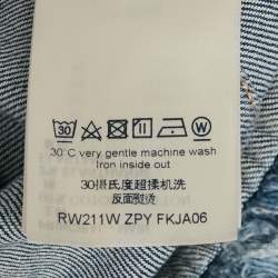 Pre Owned Louis Vuitton Blue Monogram Denim Round Neck Jacket S