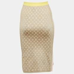Louis Vuitton Multicolor Monogram Jacquard Knit Tube Midi Skirt XS