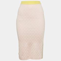 Louis Vuitton Multicolor Monogram Jacquard Knit Tube Midi Skirt XS