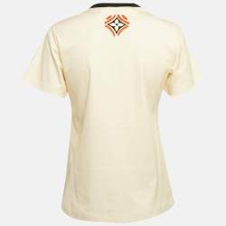 Louis Vuitton Cream Iconic LV Crafty Cotton Crew Neck T-Shirt S