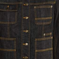 Louis Vuitton Black Denim Button Front Jacket M