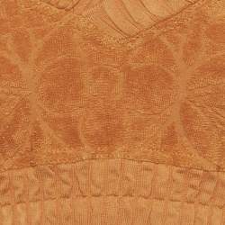 Louis Vuitton Orange Monogram Flower Towelling Crop Top S