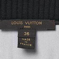 Louis Vuitton Cream Wool Blend Faux Leather Trim Short Dress S