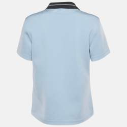 Louis Vuitton Blue LV Match Neoprene Polo T-Shirt L