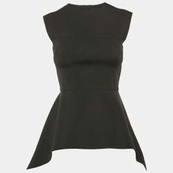 Louis Vuitton Black Jersey Peplum Top S
