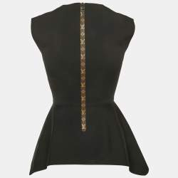 Louis Vuitton Black Jersey Peplum Top S