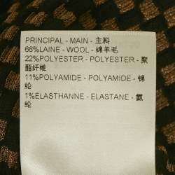 Pre Owned Louis Vuitton Brown Checks Lurex Knit Crewneck Pullover XS