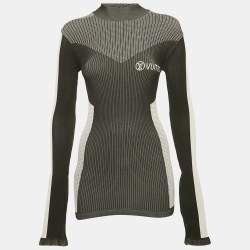 Louis Vuitton Black Rib Knit High Neck Pullover S