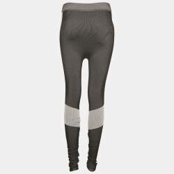 Pre Owned Louis Vuitton Grey Rib Knit Active Leggings S
