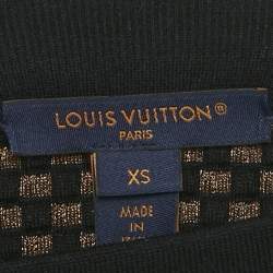 Louis Vuitton Black Check Lurex Knit Mini Skirt XS