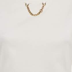 Louis Vuitton White Cotton Jersey Zip Detail T-Shirt Dress XS