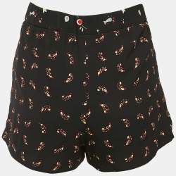 Louis Vuitton Black Printed Crepe Ruffled Shorts M