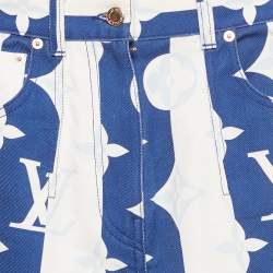 Pre Owned بنطلون جينز لوي فيتون دينم أزرق مونوغرام بخصر مرتفع مقاس صغير - سمول خصر 23 بوصة