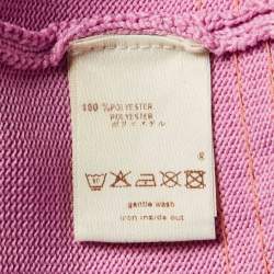 Pre Owned Louis Vuitton Pink Sequin Striped Knit Short Sleeve Jumper L
