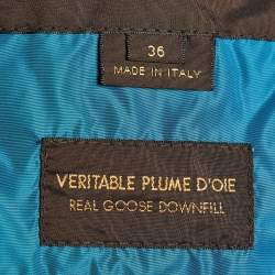 Pre Owned Louis Vuitton Blue Synthetic Belted Hooded Quilte Jacket S