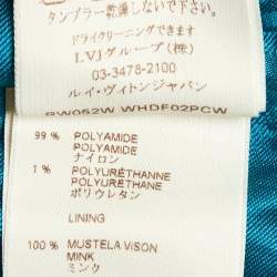 Pre Owned Louis Vuitton Blue Synthetic Belted Hooded Quilte Jacket S