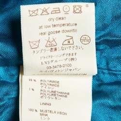 Pre Owned Louis Vuitton Blue Synthetic Belted Hooded Quilte Jacket S