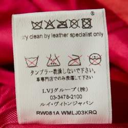 Pre Owned Louis Vuitton Red Suede Ruffled Neck Zip Front Jacket M