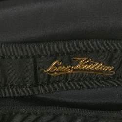 Pre Owned Louis Vuitton Black Printed Silk Tie Waist Short Sleeve Blouse S