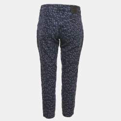 Pre Owned Louis Vuitton Blue Jacquard Denim Jeans M Waist 30"